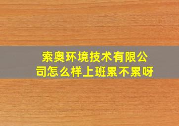 索奥环境技术有限公司怎么样上班累不累呀