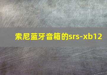 索尼蓝牙音箱的srs-xb12