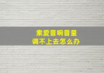 索爱音响音量调不上去怎么办