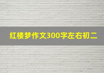 红楼梦作文300字左右初二