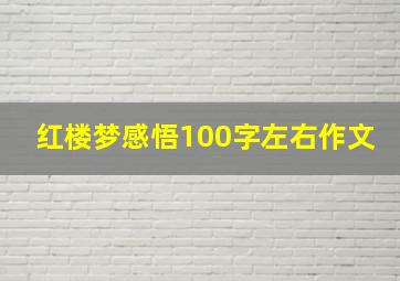 红楼梦感悟100字左右作文