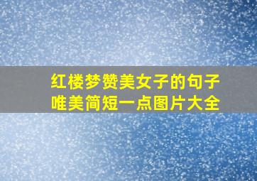 红楼梦赞美女子的句子唯美简短一点图片大全