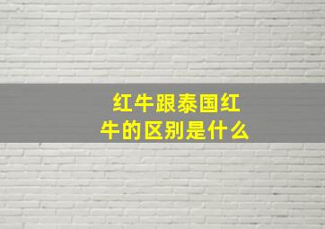 红牛跟泰国红牛的区别是什么