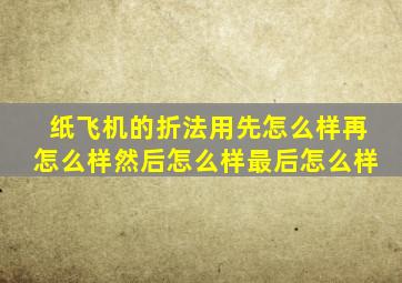 纸飞机的折法用先怎么样再怎么样然后怎么样最后怎么样