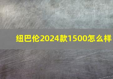 纽巴伦2024款1500怎么样