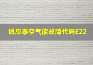 纽恩泰空气能故障代码E22