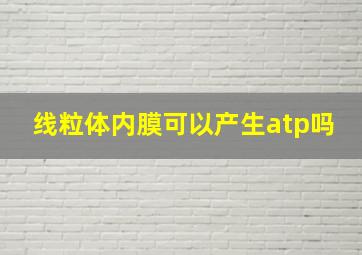 线粒体内膜可以产生atp吗