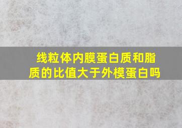 线粒体内膜蛋白质和脂质的比值大于外模蛋白吗