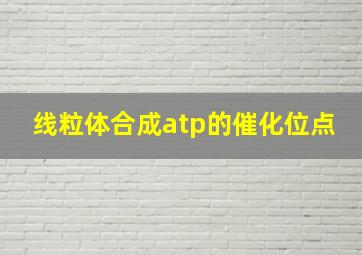 线粒体合成atp的催化位点