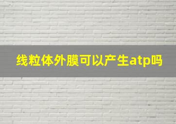 线粒体外膜可以产生atp吗