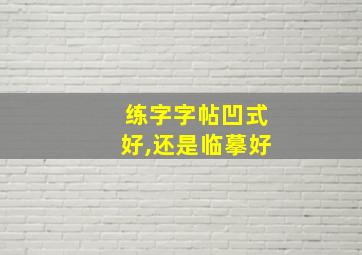 练字字帖凹式好,还是临摹好