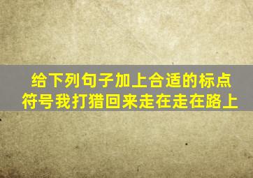 给下列句子加上合适的标点符号我打猎回来走在走在路上