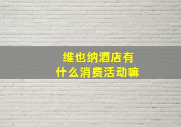 维也纳酒店有什么消费活动嘛