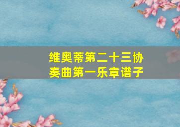 维奥蒂第二十三协奏曲第一乐章谱子