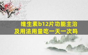 维生素b12片功能主治及用法用量吃一天一次吗