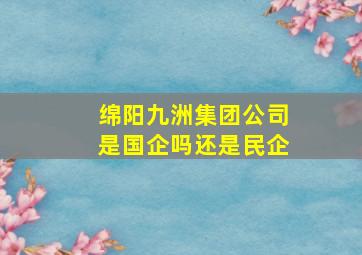 绵阳九洲集团公司是国企吗还是民企