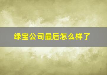 绿宝公司最后怎么样了