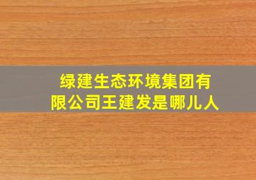 绿建生态环境集团有限公司王建发是哪儿人