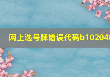 网上选号牌错误代码b102048