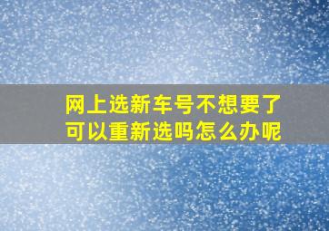 网上选新车号不想要了可以重新选吗怎么办呢