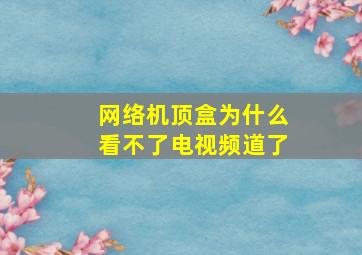 网络机顶盒为什么看不了电视频道了