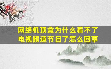 网络机顶盒为什么看不了电视频道节目了怎么回事