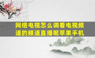 网络电视怎么调看电视频道的频道直播呢苹果手机