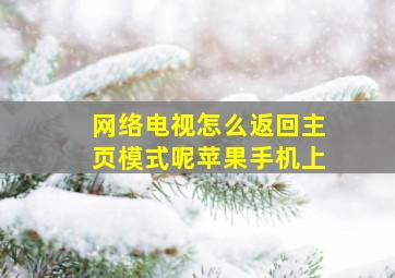 网络电视怎么返回主页模式呢苹果手机上