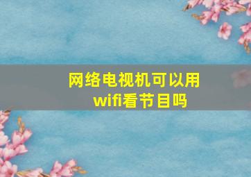 网络电视机可以用wifi看节目吗