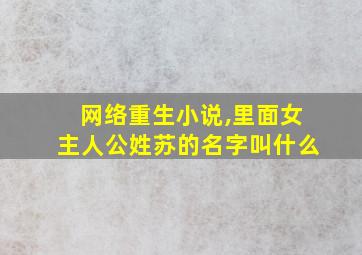 网络重生小说,里面女主人公姓苏的名字叫什么