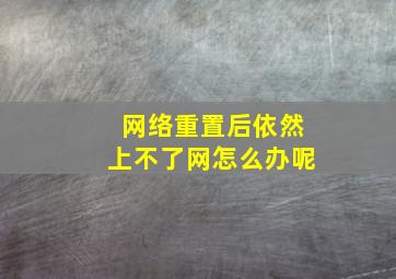 网络重置后依然上不了网怎么办呢