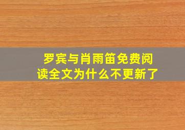 罗宾与肖雨笛免费阅读全文为什么不更新了