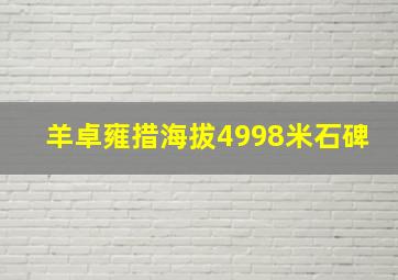 羊卓雍措海拔4998米石碑