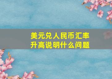 美元兑人民币汇率升高说明什么问题