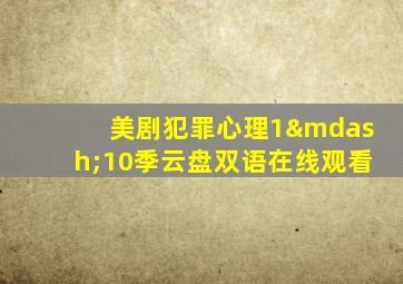 美剧犯罪心理1—10季云盘双语在线观看