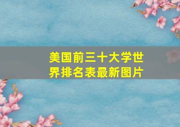 美国前三十大学世界排名表最新图片