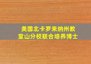 美国北卡罗来纳州教堂山分校联合培养博士