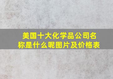 美国十大化学品公司名称是什么呢图片及价格表