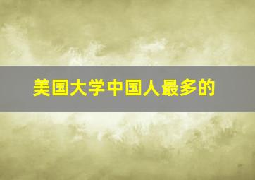 美国大学中国人最多的