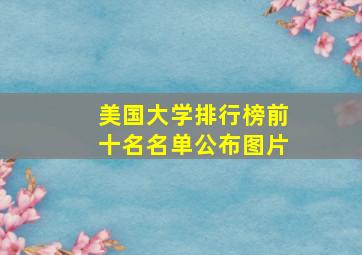 美国大学排行榜前十名名单公布图片