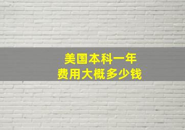 美国本科一年费用大概多少钱