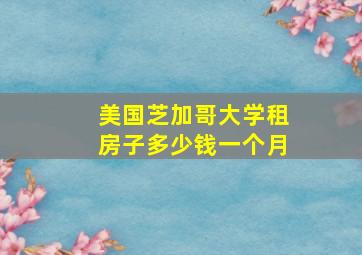 美国芝加哥大学租房子多少钱一个月