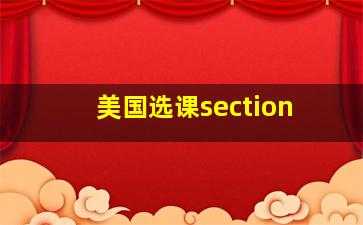 美国选课section