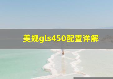 美规gls450配置详解