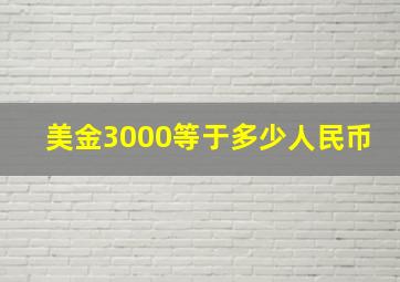 美金3000等于多少人民币