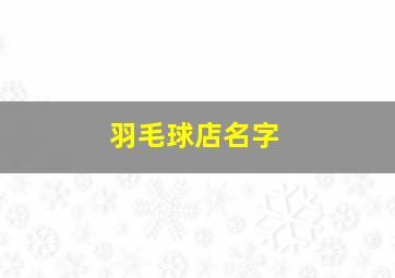 羽毛球店名字