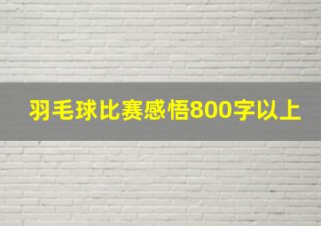 羽毛球比赛感悟800字以上