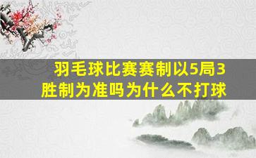 羽毛球比赛赛制以5局3胜制为准吗为什么不打球