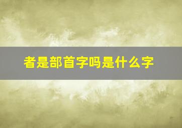 者是部首字吗是什么字