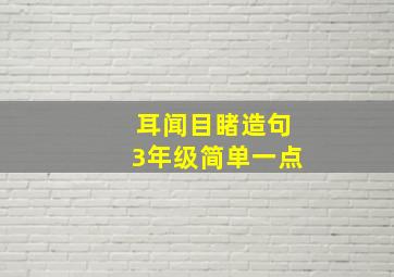 耳闻目睹造句3年级简单一点